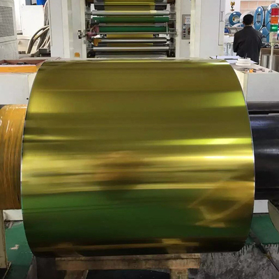 ETP Electrolytic Steel Tinplate Gold Color Printed Sheet Untuk Membuat Kemasan Logam