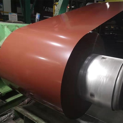 Warna Dilapisi Besi Baja Ppgi Steel Coil 26 Gauge 8 Ton Berat Coil